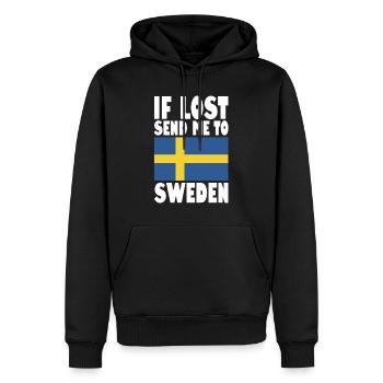 Drapeau de la Suède - Sweat à capuche Premium bio Homme - noir - Devant - Nico (187cm)