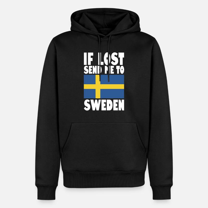 Drapeau de la Suède - Sweat à capuche Premium bio Homme - noir