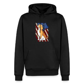 Beagle USA Dog America Dog Dog Race Cadeau - Sweat à capuche Premium bio Homme - noir - Devant - Nico (187cm)