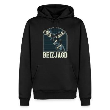 Greifvogel Beizjagd Spruch Falkner Vogelfreunde - Männer Premium Bio Hoodie - Schwarz - Vorne - Nico (187cm)