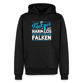Greifvogel Beizjagd Spruch Falkner Vogelfreunde - Männer Premium Bio Hoodie - Schwarz - Vorne - Nico (187cm)