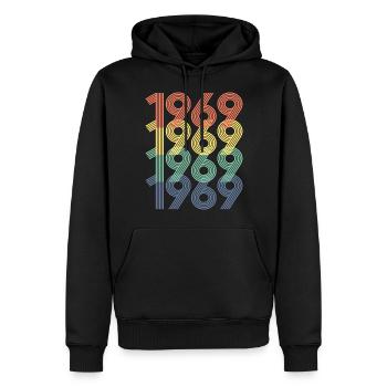 1969 Vintage 55e anniversaire hommes femmes 55 ans - Sweat à capuche Premium bio Homme - noir - Devant - Nico (187cm)