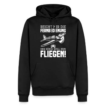 Modellflug Modellbau Modellfliegen - Männer Premium Bio Hoodie - Schwarz - Vorne - Nico (187cm)