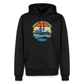 Nationalpark Souvenir Rocky Mountains Wandern Camp - Männer Premium Bio Hoodie - Schwarz - Vorne - Nico (187cm)