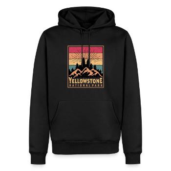 Parc national de Yellowstone Randonnée Wyoming Souvenir - Sweat à capuche Premium bio Homme - noir - Devant - Nico (187cm)