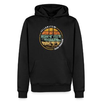 Yellowstone Nationalpark Grizzlybär Wyoming Wander - Männer Premium Bio Hoodie - Schwarz - Vorne - Nico (187cm)