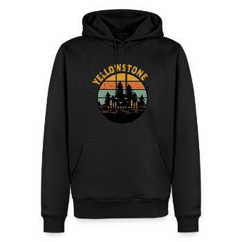 Parc national de Yellowstone Souvenir Grizzly Bear Wyomi - Sweat à capuche Premium bio Homme - noir - Devant - Nico (187cm)