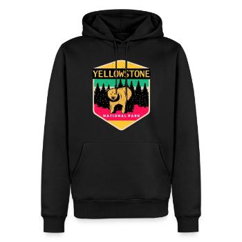Yellowstone Souvenir Parc national Grizzly Bear Wyomi - Sweat à capuche Premium bio Homme - noir - Devant - Nico (187cm)