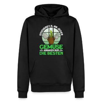 Gemüse Anbauen Die Besten Gärtner Geschenk - Männer Premium Bio Hoodie - Schwarz - Vorne - Nico (187cm)