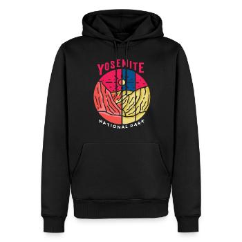 Parc national de Yosemite California Nature Hiking Be - Sweat à capuche Premium bio Homme - noir - Devant - Nico (187cm)