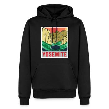 Yosemite Souvenir National Park Grizzly Bear Randonnée - Sweat à capuche Premium bio Homme - noir - Devant - Nico (187cm)