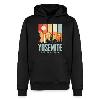 Souvenir Grizzly Bear Randonnée Yosemite Californie N - Sweat à capuche Premium bio Homme - noir - Devant - Nico (187cm)