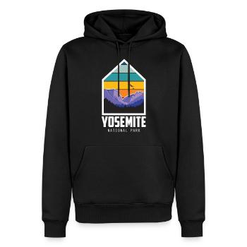 Parc national Heartbeat Yosemite California Souve - Sweat à capuche Premium bio Homme - noir - Devant - Nico (187cm)