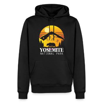 Parc national de Yosemite California Grizzly Bear Campi - Sweat à capuche Premium bio Homme - noir - Devant - Nico (187cm)