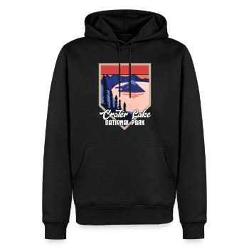 Crater Lake Volcano Montagnes du lac Randonnée - Sweat à capuche Premium bio Homme - noir - Devant - Nico (187cm)