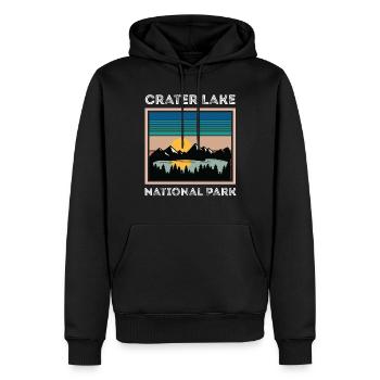 Crater Lake Camping Volcano Lake Randonnée - Sweat à capuche Premium bio Homme - noir - Devant - Nico (187cm)
