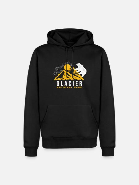 Glacier Nationalpark Montana Wildnis Souvenir Bär - Männer Premium Bio Hoodie - Schwarz