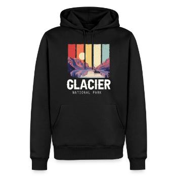 Glacier National Park Souvenir Montana Lac et Montagne - Sweat à capuche Premium bio Homme - noir - Devant - Nico (187cm)