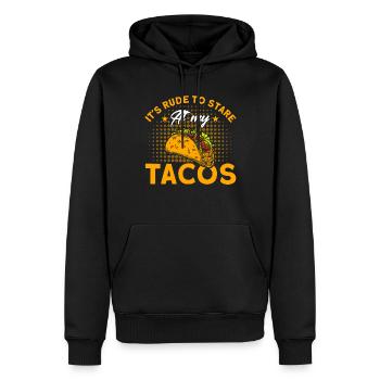 Taco Tacos Mexicain Fast Food Cadeau - Sweat à capuche Premium bio Homme - noir - Devant - Nico (187cm)