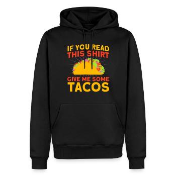 Taco Tacos Mexicain Fast Food Cadeau - Sweat à capuche Premium bio Homme - noir - Devant - Nico (187cm)