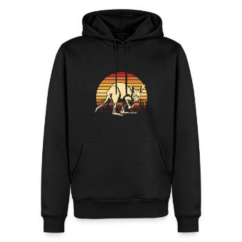 Kangourou Rétro Australie Down Under Outback - Sweat à capuche Premium bio Homme - noir - Devant - Nico (187cm)