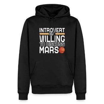 Planète Mars - Sweat à capuche Premium bio Homme - noir - Devant - Nico (187cm)