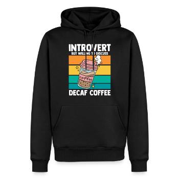 Café décaféiné - décaféiné - Sweat à capuche Premium bio Homme - noir - Devant - Nico (187cm)