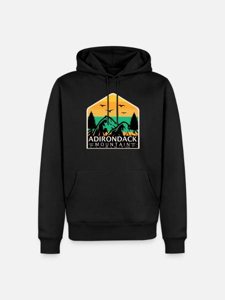 Adirondack Natur Reise Park Souvenir Berg Wandern - Männer Premium Bio Hoodie - Schwarz