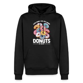 Amateur de beignets - Sweat à capuche Premium bio Homme - noir - Devant - Nico (187cm)