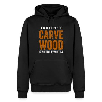 | Whittler Woddcarving - Sweat à capuche Premium bio Homme - noir - Devant - Nico (187cm)