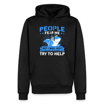 Haie Hai Liebhaber Haifisch Geschenk - Männer Premium Bio Hoodie - Schwarz - Vorne - Nico (187cm)