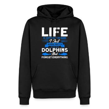 Delfin Delfin Liebhaber Tier Delfine Geschenk - Männer Premium Bio Hoodie - Schwarz - Vorne - Nico (187cm)