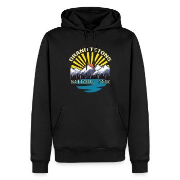 Parc national des montagnes Grand Teton Souvenir Wyoming - Sweat à capuche Premium bio Homme - noir - Devant - Nico (187cm)