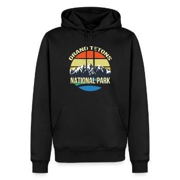 Grand Tetons National Park Souvenir Wyoming - Sweat à capuche Premium bio Homme - noir - Devant - Nico (187cm)