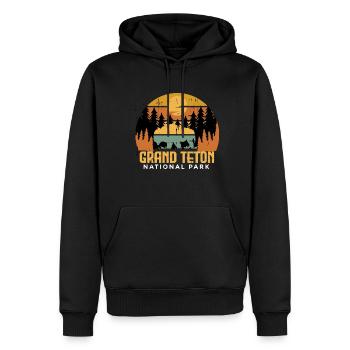 Parc national de Grand Teton Camping Wyoming Buffalo - Sweat à capuche Premium bio Homme - noir - Devant - Nico (187cm)