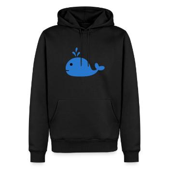 Wale Wal Symbol Piktogramm Walfisch Blauwal Outfit - Männer Premium Bio Hoodie - Schwarz - Vorne - Nico (187cm)