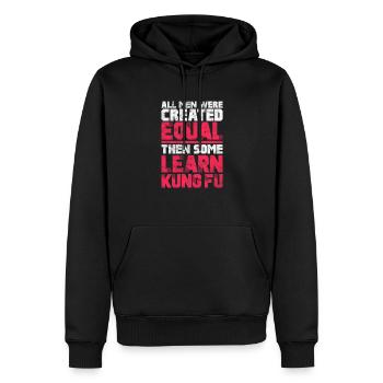 Kung-fu - Sweat à capuche Premium bio Homme - noir - Devant - Nico (187cm)