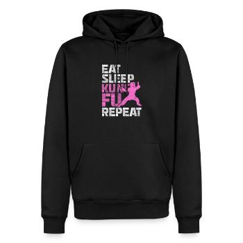 Kung-fu - Sweat à capuche Premium bio Homme - noir - Devant - Nico (187cm)