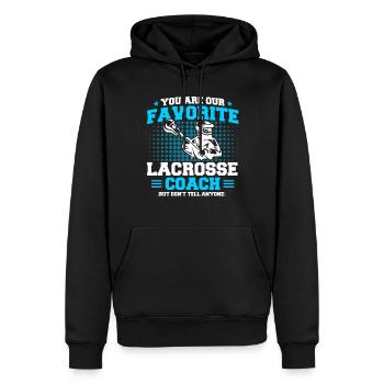 Sport Spieler Lacrosse Coaches Geschenk - Männer Premium Bio Hoodie - Schwarz - Vorne - Nico (187cm)