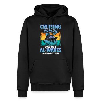 Vacances de croisière - Bateau de croisière - Sweat à capuche Premium bio Homme - noir - Devant - Nico (187cm)