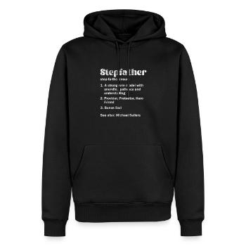 Stiefvater - Männer Premium Bio Hoodie - Schwarz - Vorne - Nico (187cm)