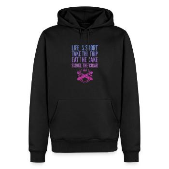 Cigare - Sweat à capuche Premium bio Homme - noir - Devant - Nico (187cm)