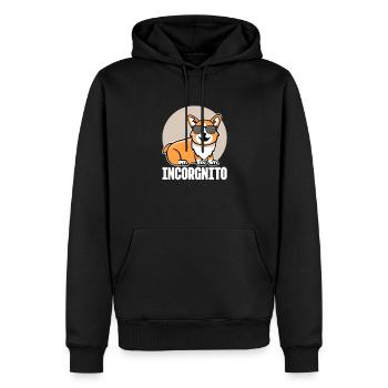 Corgi - Männer Premium Bio Hoodie - Schwarz - Vorne - Nico (187cm)
