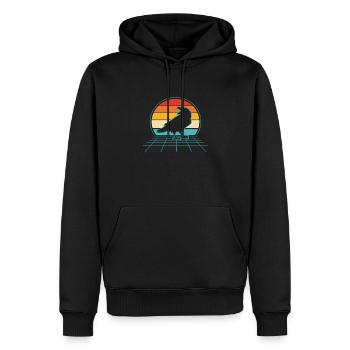 Rabe Krähe Vogel Kraehe Vögel Natur Crow GEschenk - Männer Premium Bio Hoodie - Schwarz - Vorne - Nico (187cm)