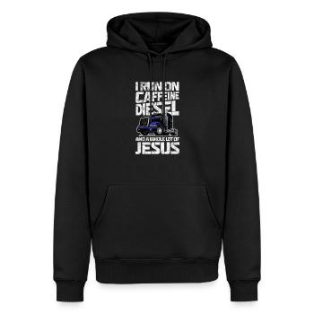 Diesel - Männer Premium Bio Hoodie - Schwarz - Vorne - Nico (187cm)