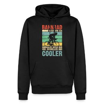 Bahnrad Papa Vater Vatertag - Männer Premium Bio Hoodie - Schwarz - Vorne - Nico (187cm)