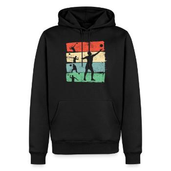 Beach-volley - Sweat à capuche Premium bio Homme - noir - Devant - Nico (187cm)