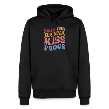 Mädchen wollen nur Frösche küssen für Prinzessinen - Männer Premium Bio Hoodie - Schwarz - Vorne - Nico (187cm)