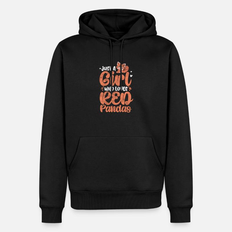 Panda - Männer Premium Bio Hoodie - Schwarz