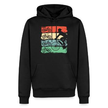 E Bike - Männer Premium Bio Hoodie - Schwarz - Vorne - Nico (187cm)